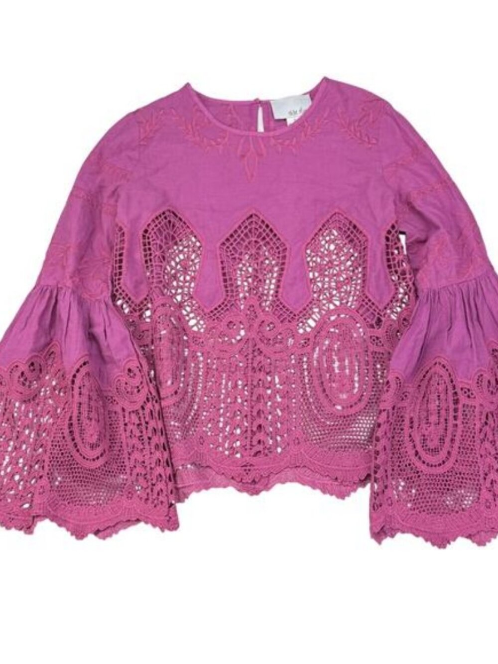 Anthropology Chloe Oliver Bell Sleeve lace top - Picture 2 of 5